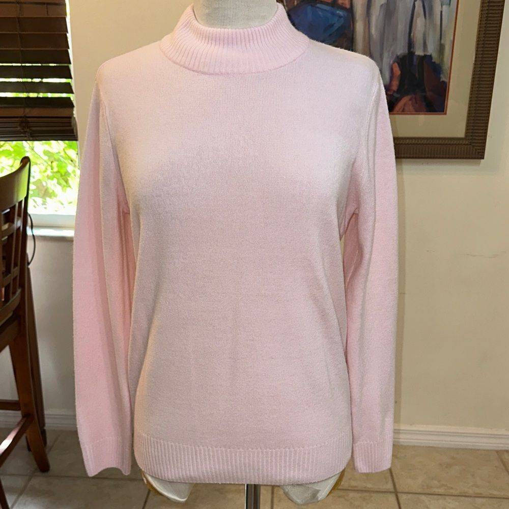 THE TOG SHOP Sweater - Pink Women's Mock Neck Turtleneck Size Medium